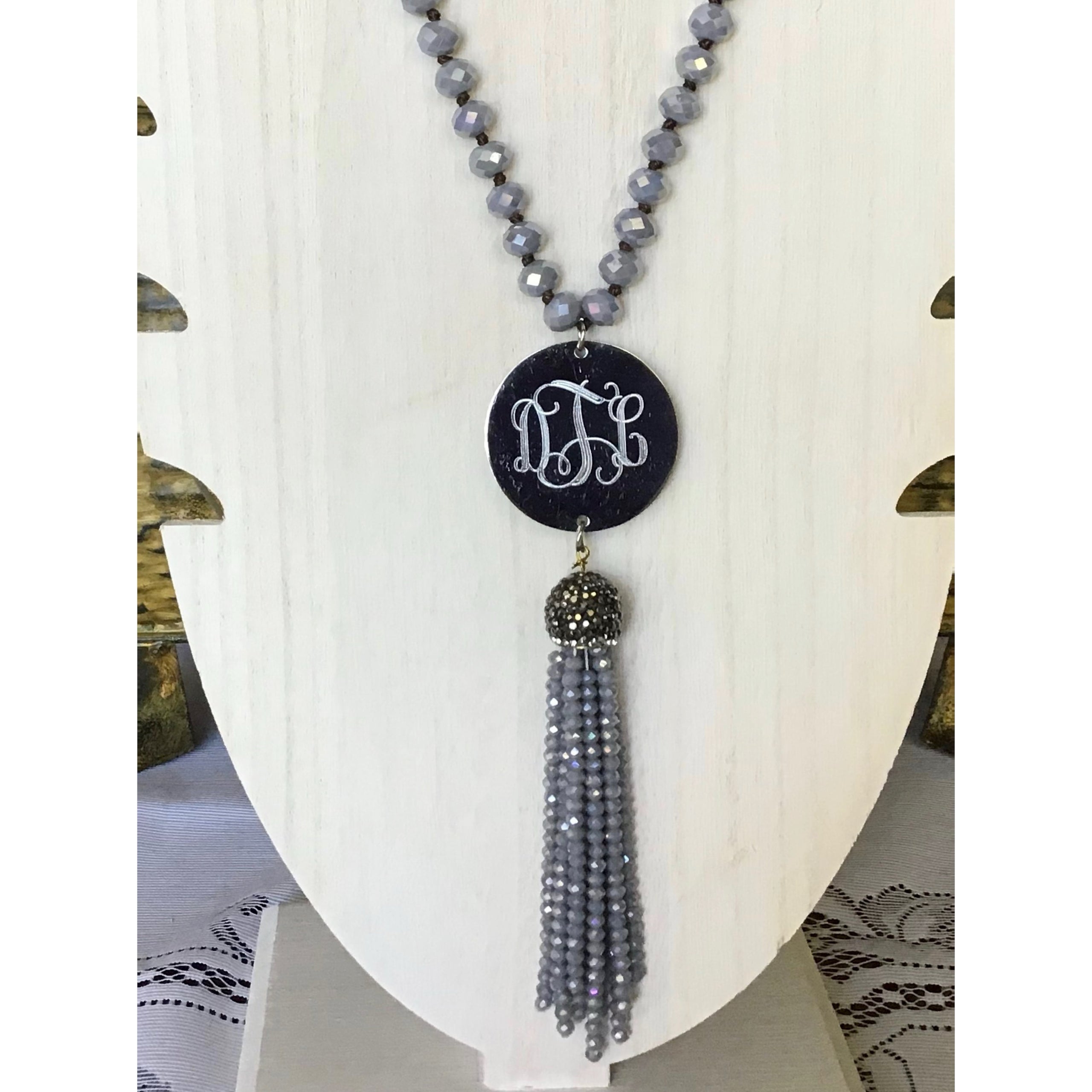 Bead and Tassels Diamond Pendant with Chain